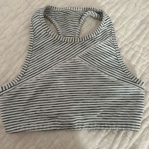 Beyond yoga size s sports bra.  Gray and white stripe